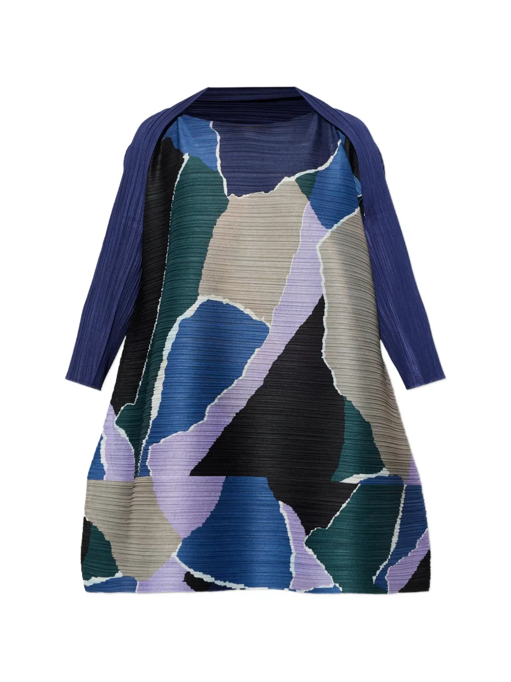 Pleats Please Issey Miyake Surprise! mini-jurk met plooien en abstracte print Paars