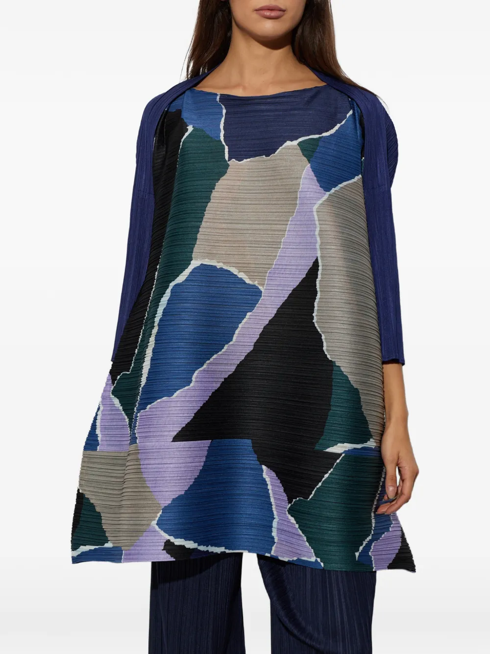 Pleats Please Issey Miyake Surprise! abstract-print pleated mini dress