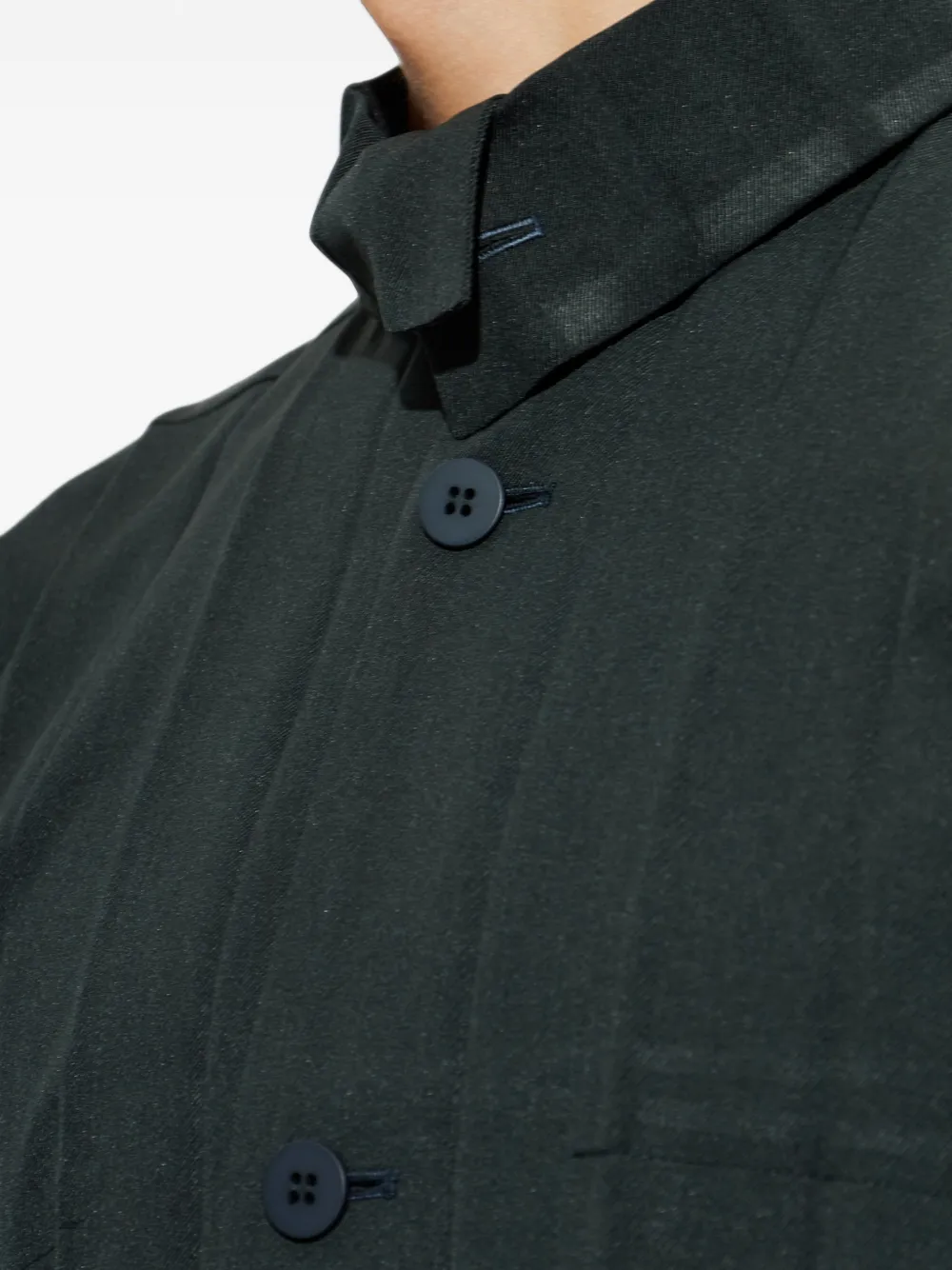 Homme Plissé Issey Miyake Edge Ensemble geplooid jack met hoge hals Groen