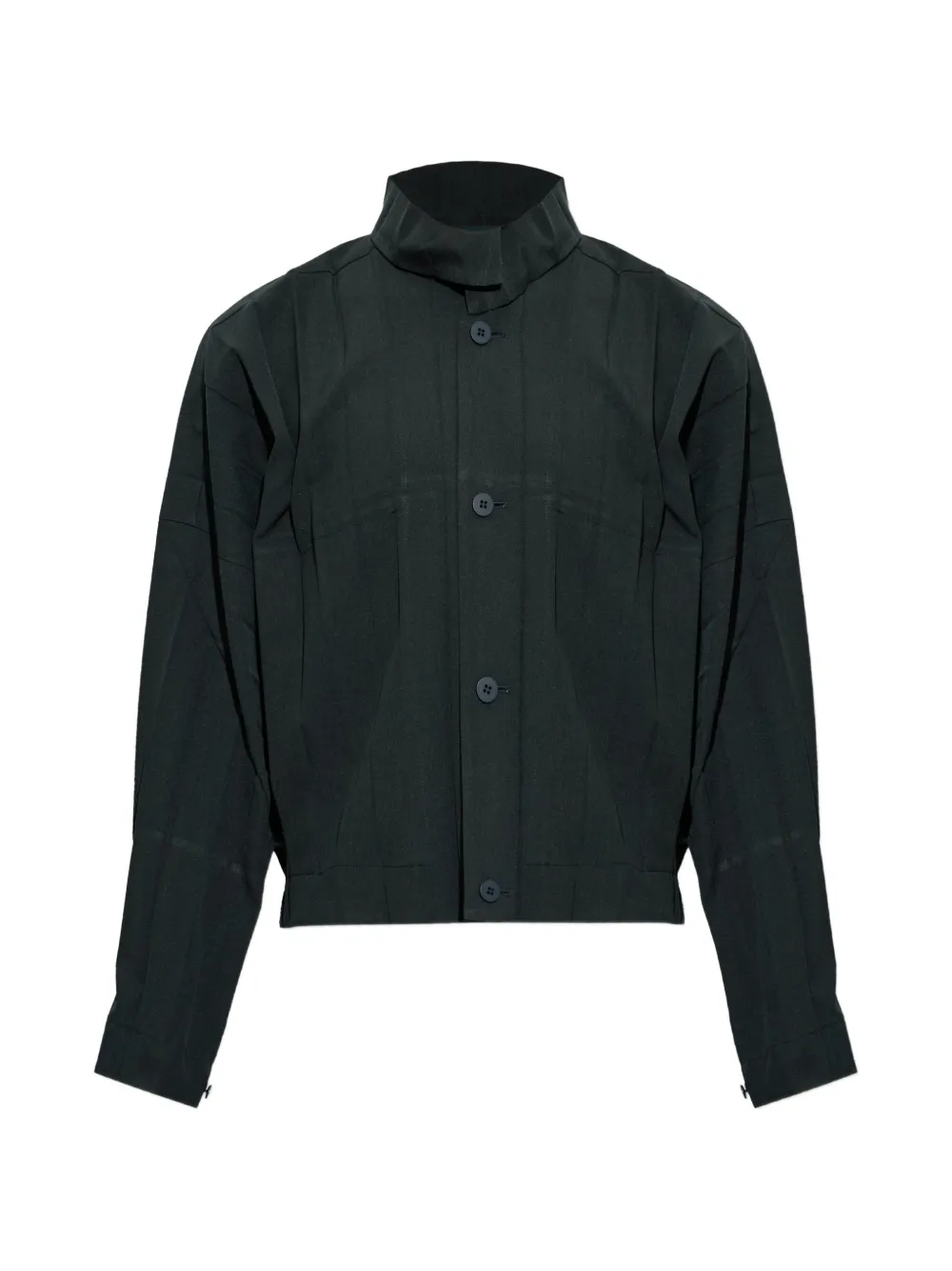 Homme Plissé Issey Miyake Edge Ensemble pleated high-neck jacket - Vert Homme Plissé Issey Miyake Edge Ensemble pleated high-neck jacket - Vert