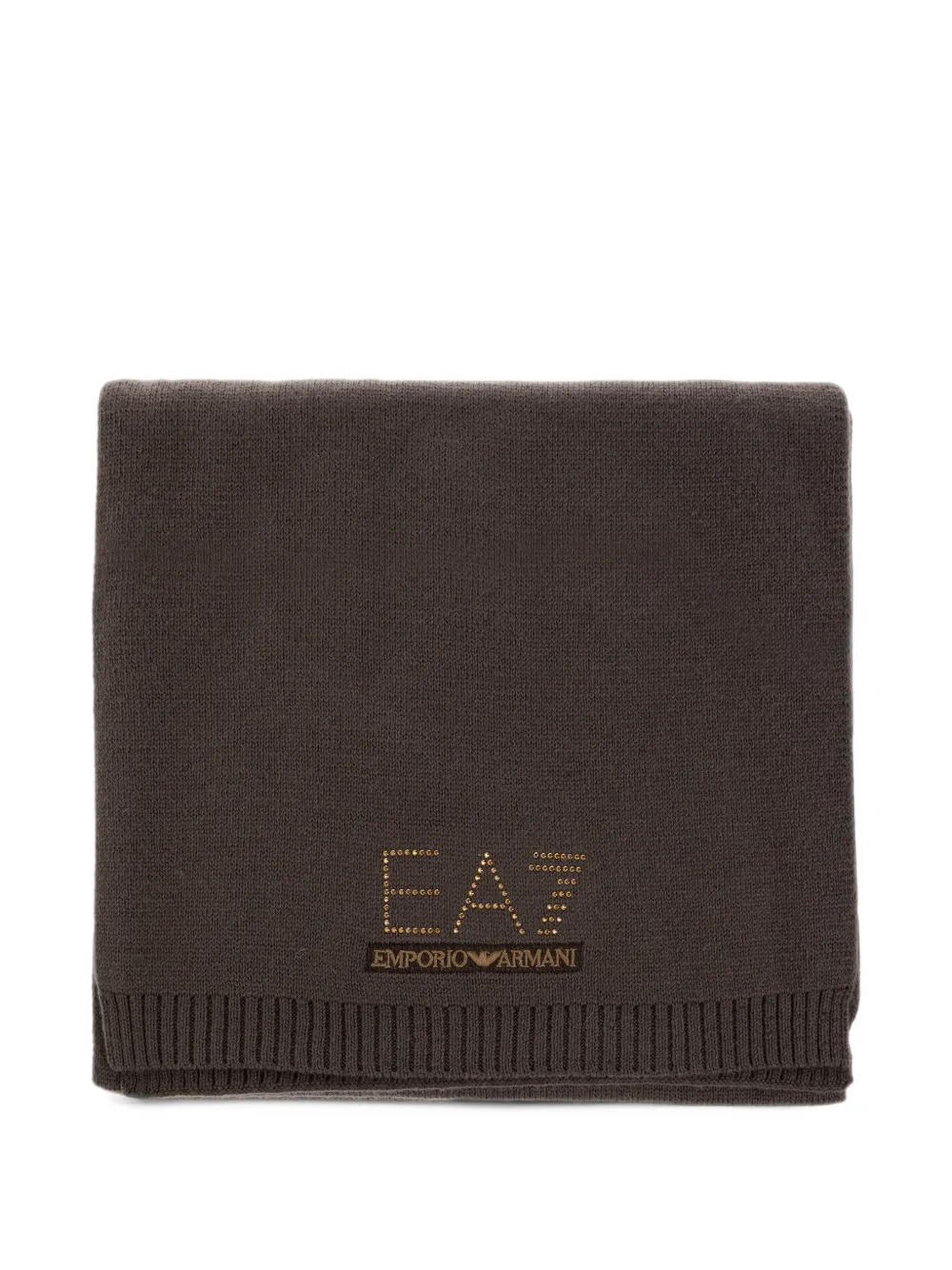 Ea7 Emporio Armani Muts en sjaal verfraaid met stras Bruin