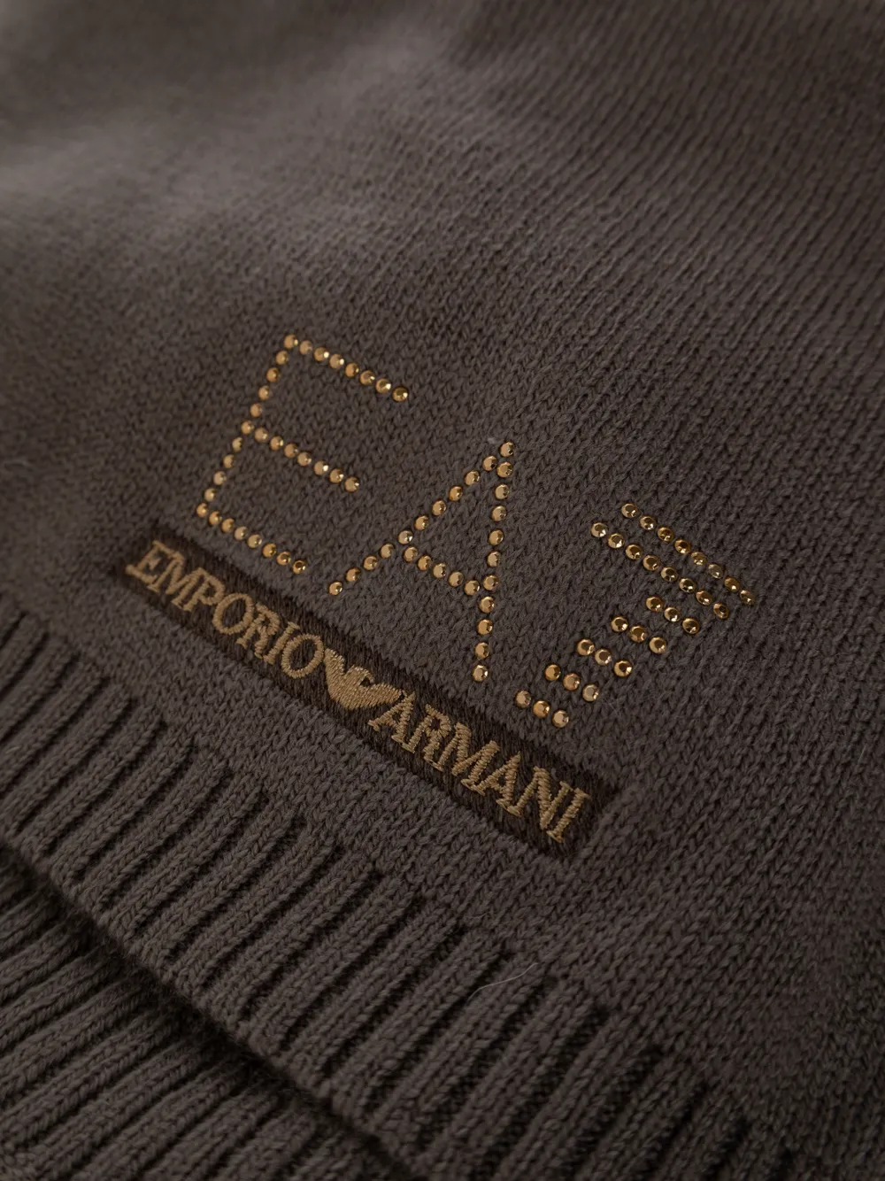 Ea7 Emporio Armani Muts en sjaal verfraaid met stras Bruin