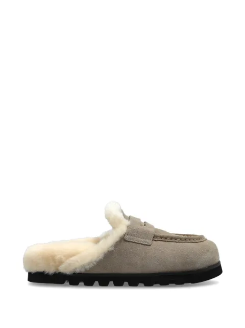 NAKED WOLFE Corded shearling-lined loafers