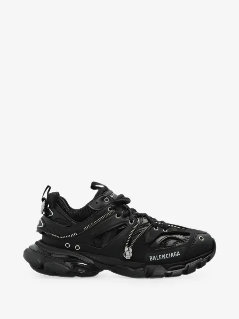 Track zip sneakers in black