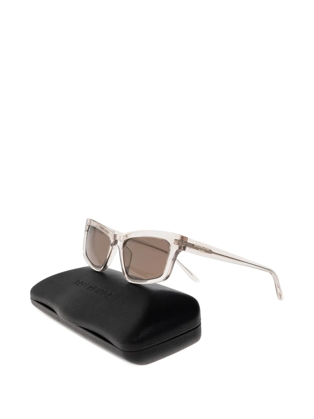 Balenciaga Zonnebril met rechthoekig montuur Beige