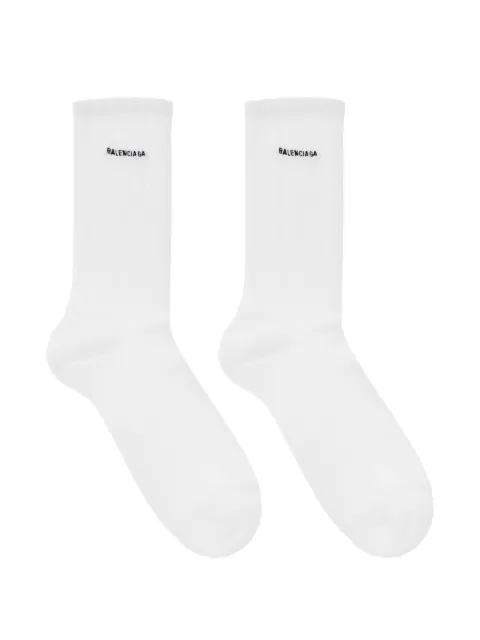 Balenciaga logo socks in white/black