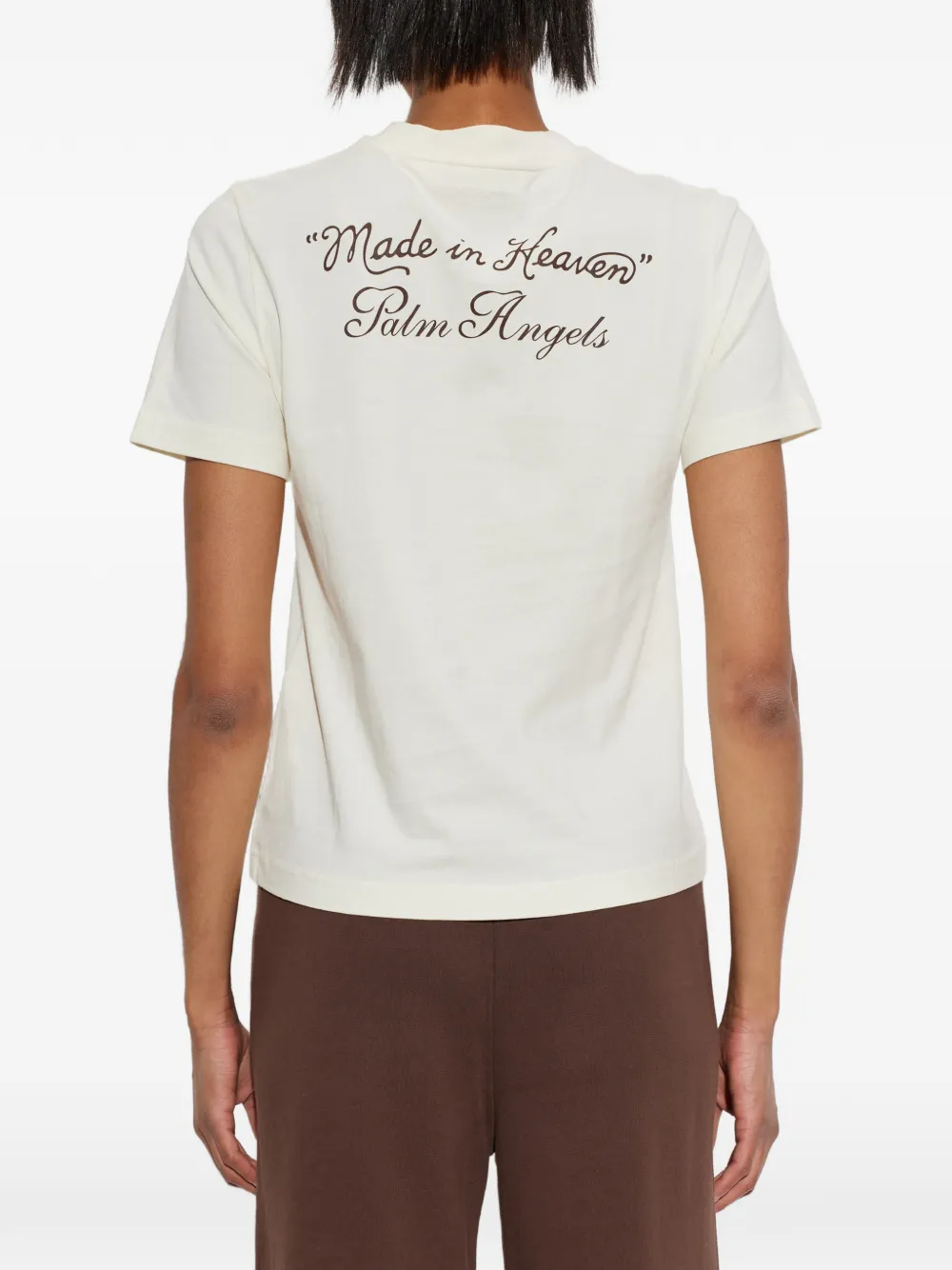 Palm Angels Katoenen T-shirt met logoprint Beige