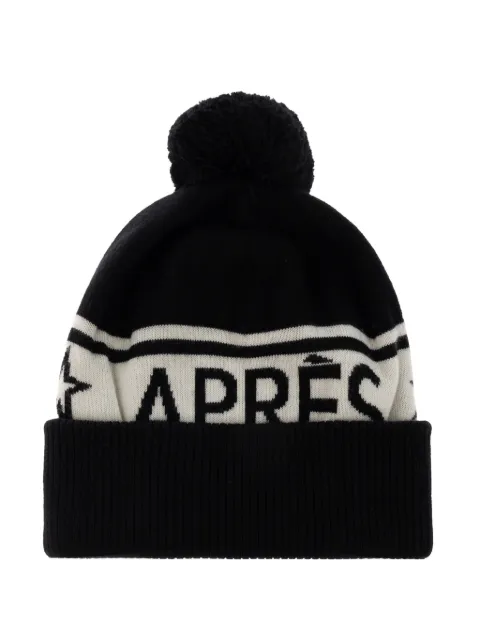 Perfect Moment logo-intarsia pompom beanie hat