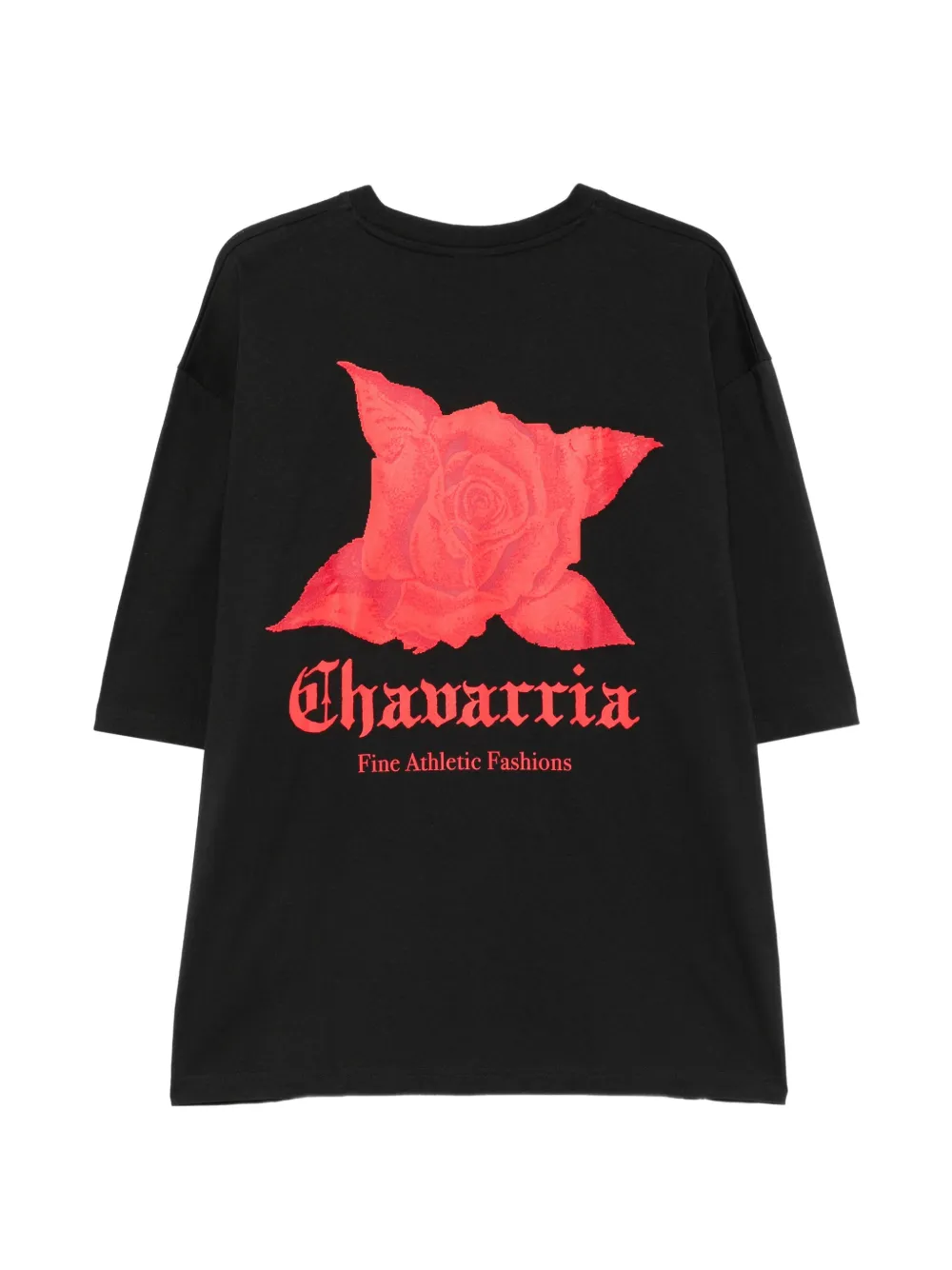 Willy Chavarria x adidas T-shirt met logo-print en roos-print Zwart