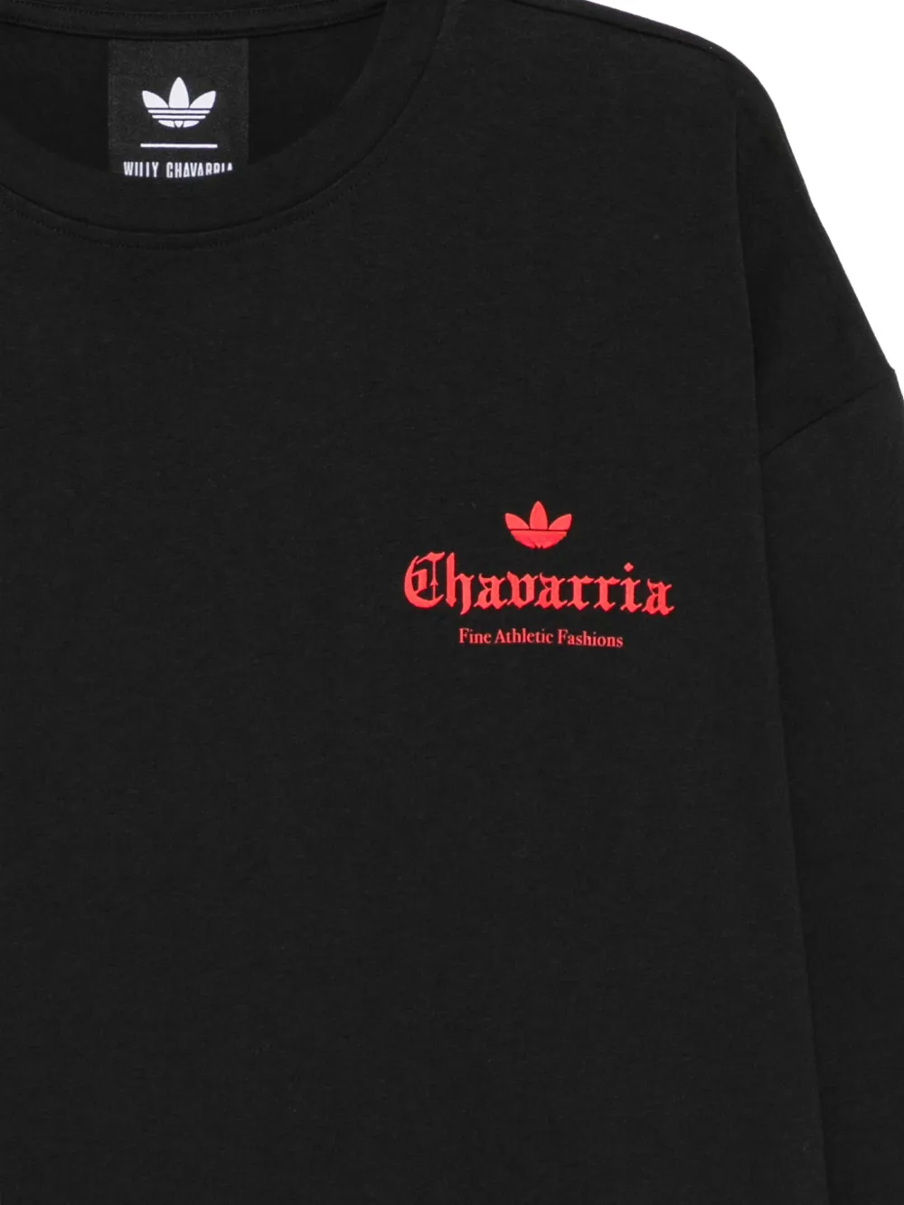 Willy Chavarria x adidas T-shirt met logo-print en roos-print Zwart