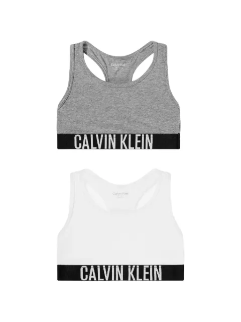 Calvin Klein Kids logo-tape bralette set (set of two)