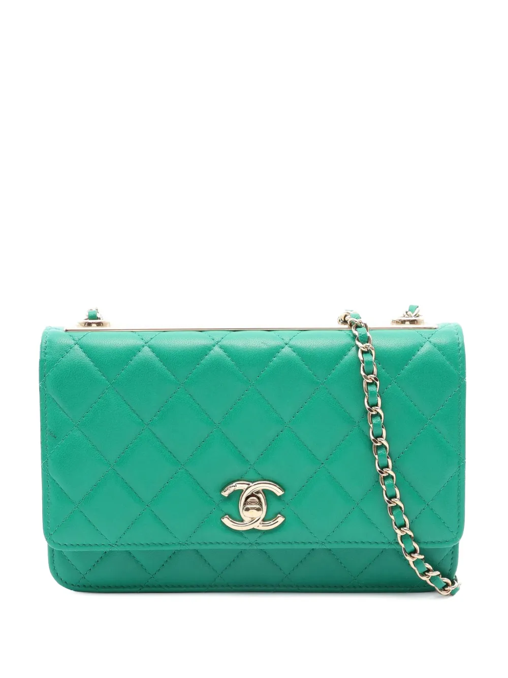 CHANEL Pre-Owned 2020 Quilted Lambskin Trendy CC Wallet on Chain crossbody bag - Grün