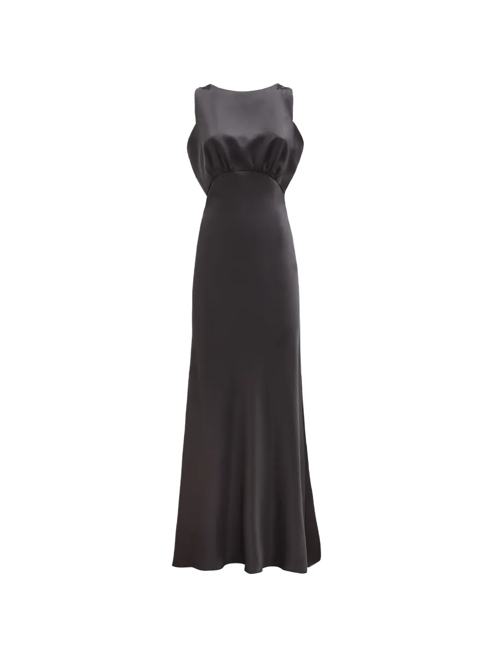 Loretta Caponi Scilla Lace-back Silk Maxi Dress in Black