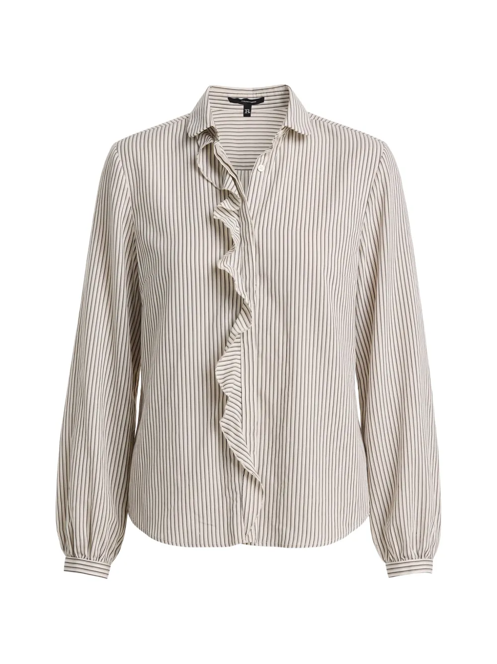 R13 ruffled striped shirt - Blanc R13 ruffled striped shirt - Blanc