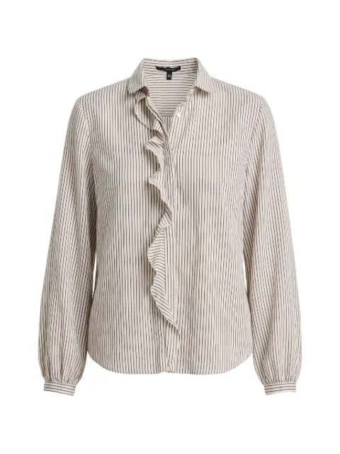 R13 ruffled striped shirt