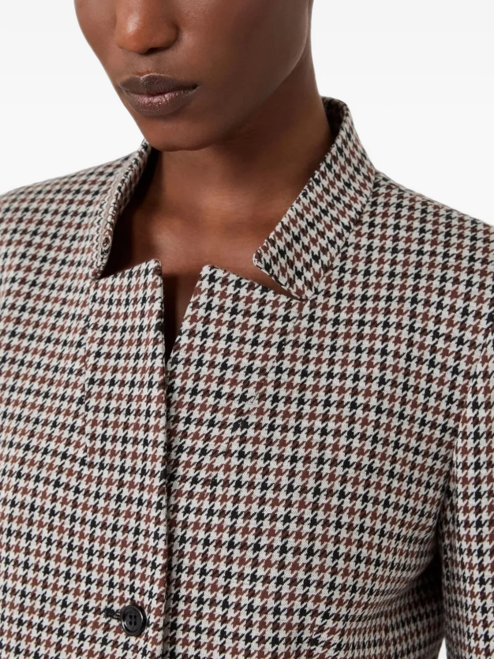 Max Mara Maguzze slim-fit jersey jack met pied-de-poule print Beige