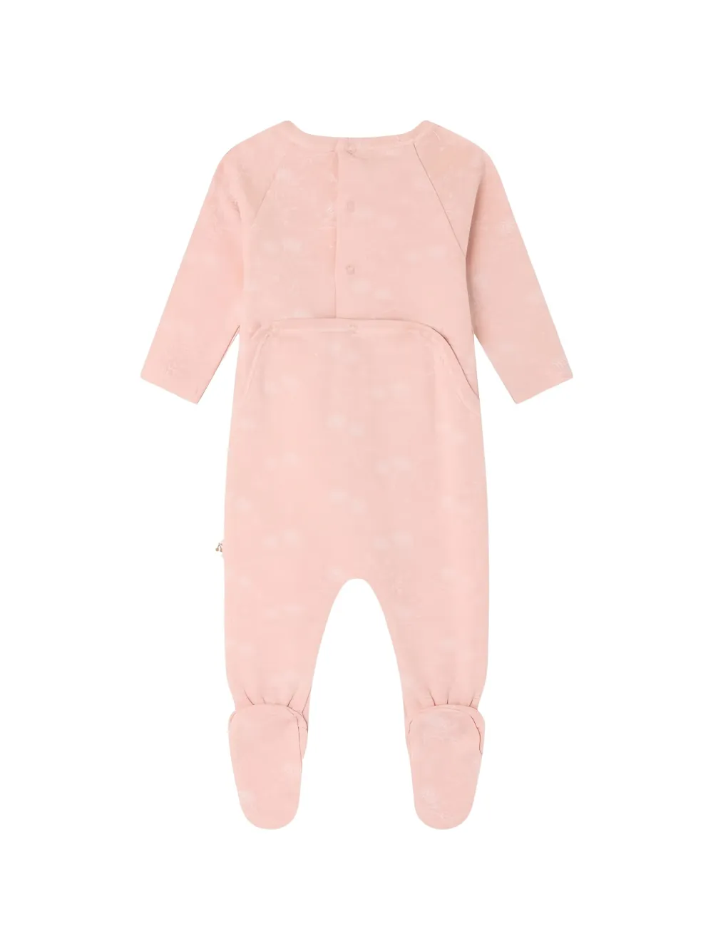 Bonpoint Pyjama met bloemen-print en voetjes Roze