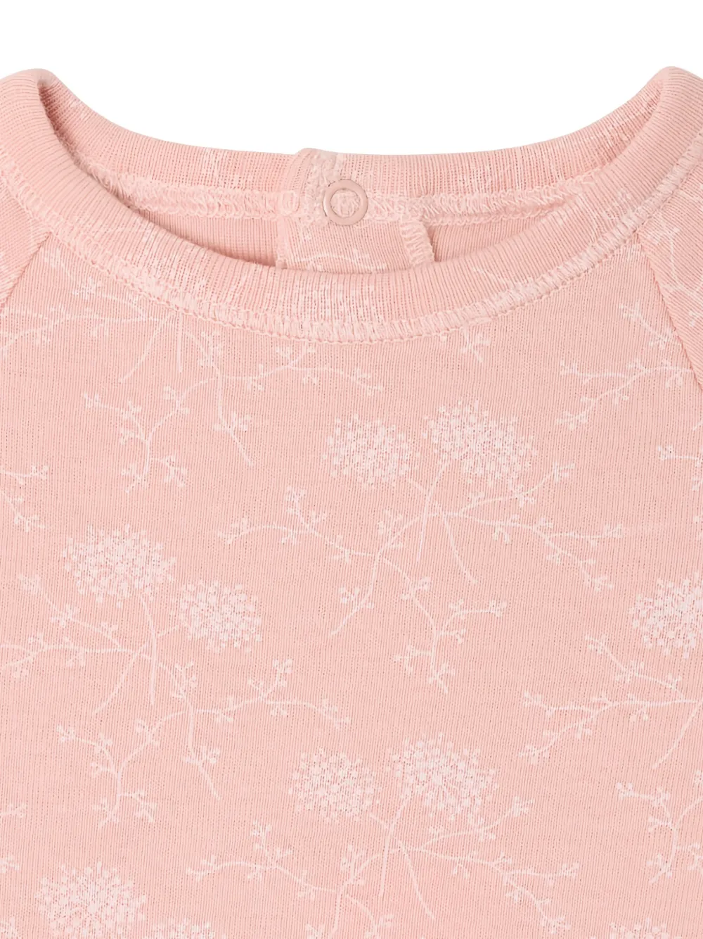 Bonpoint Pyjama met bloemen-print en voetjes Roze