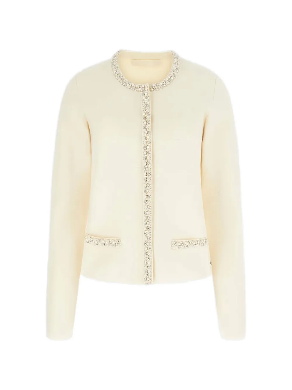 Guess Usa Bead-embellished Cardigan In Neutral