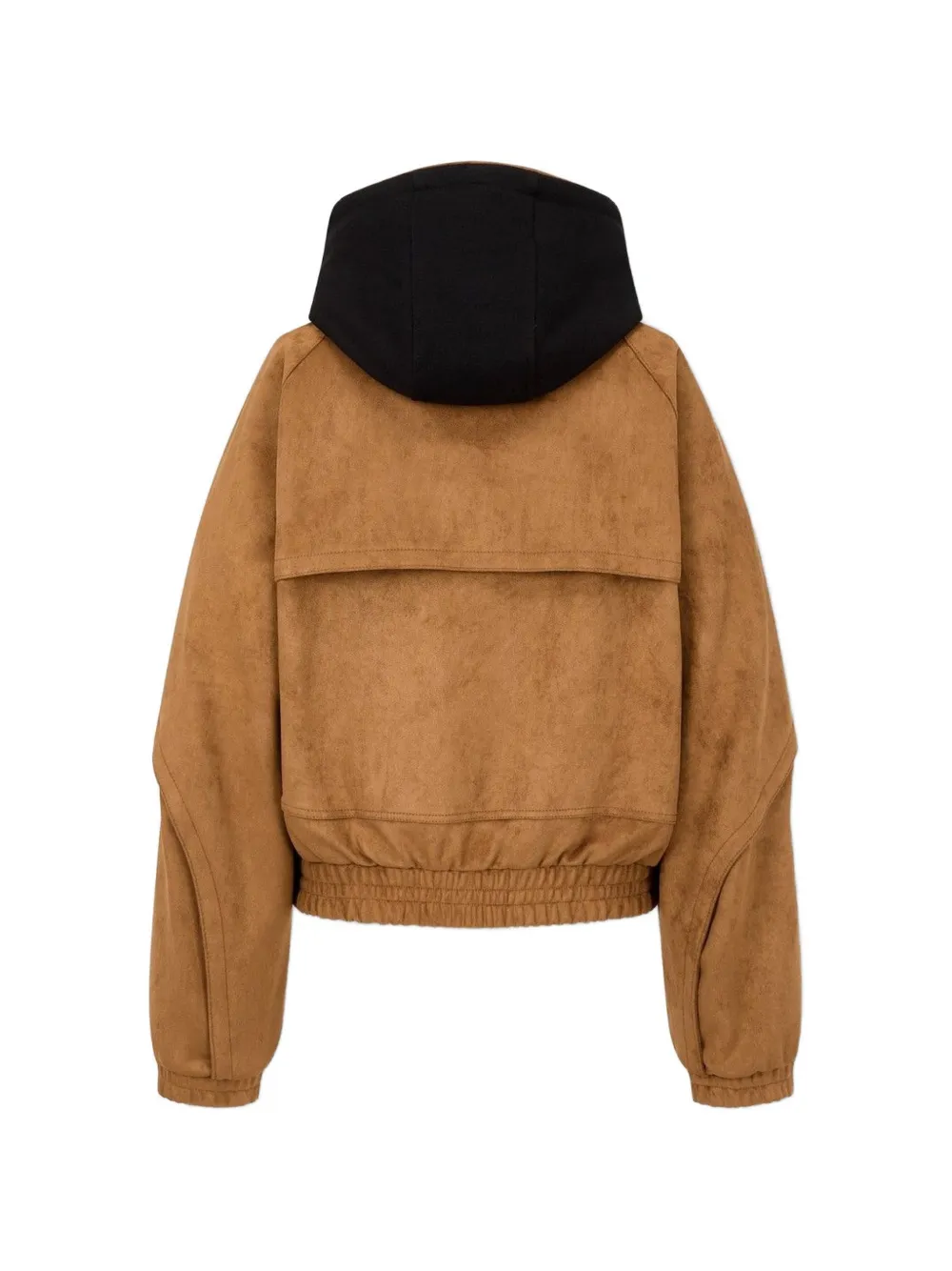 TOMBOY Jack met afneembare capuchon en suède-effect Bruin