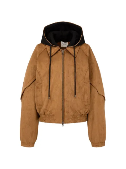 TOMBOY suede-effect detachable-hood jacket
