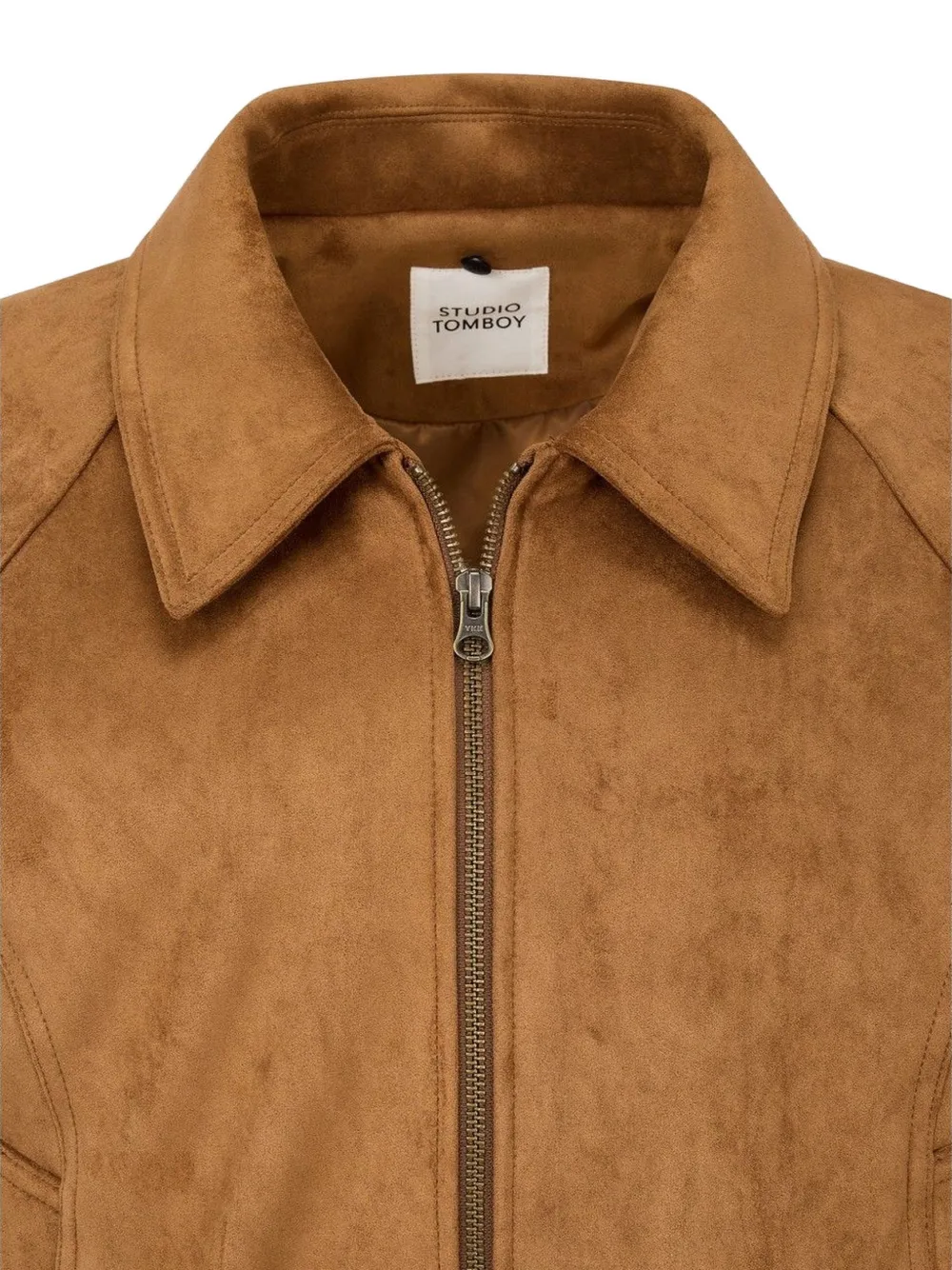 TOMBOY Jack met afneembare capuchon en suède-effect Bruin