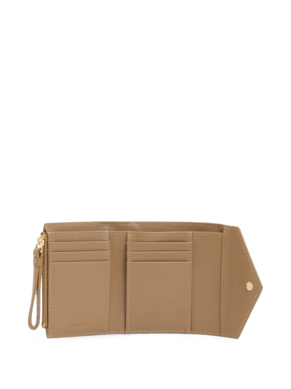 Lacoste Crocodelle leren portemonnee Beige