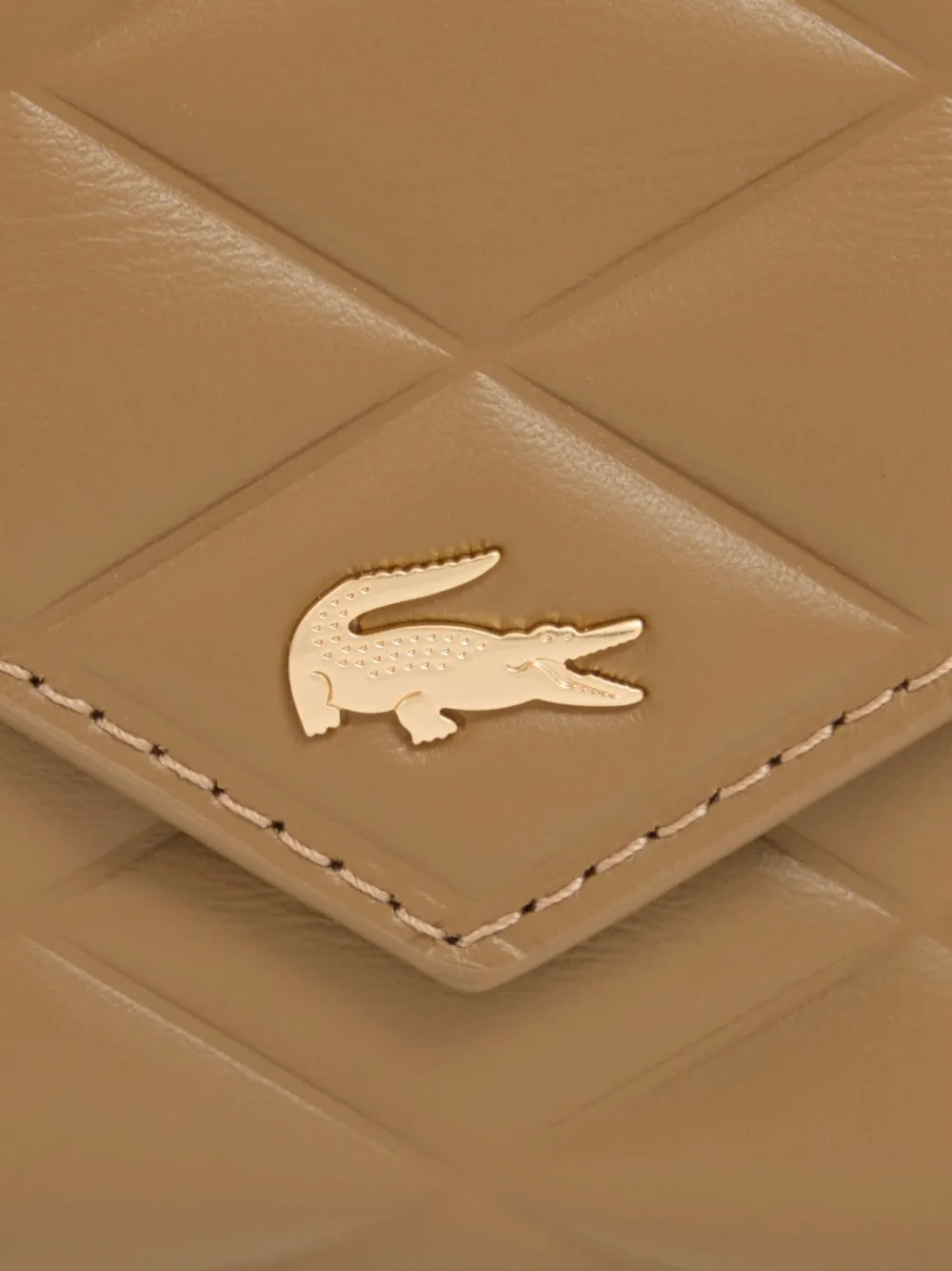 Lacoste Crocodelle leren portemonnee Beige