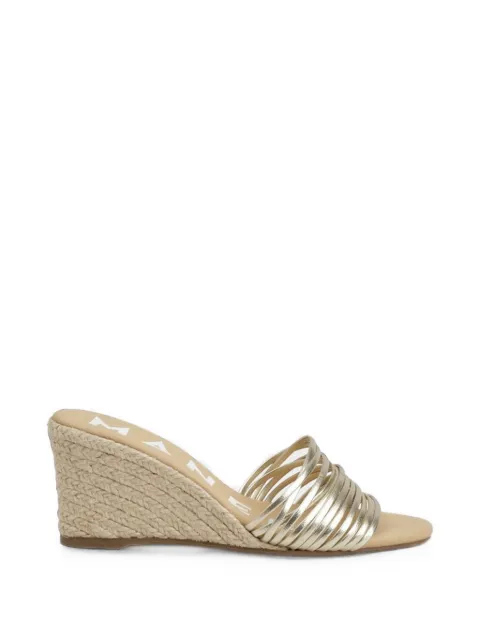 Manebi metallic-leather wedge espadrilles