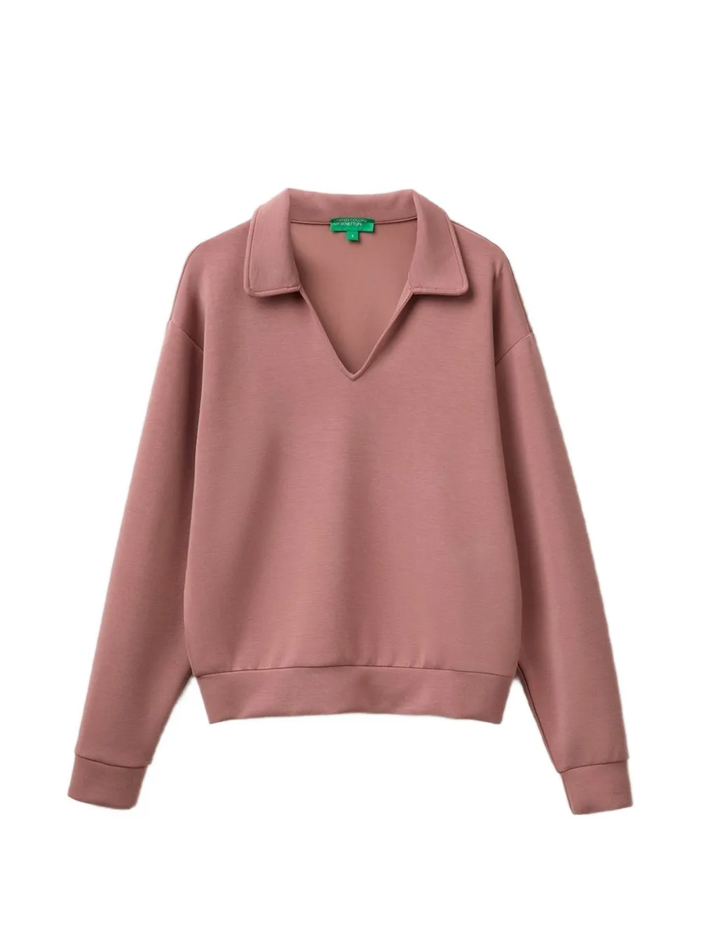 Benetton drop-shoulder V-neck sweatshirt - Rose Benetton drop-shoulder V-neck sweatshirt - Rose