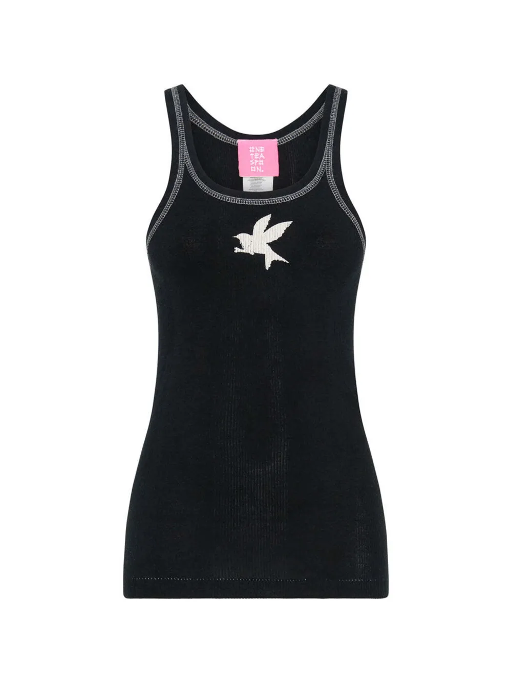 One Teaspoon Jett bird-patch ribbed vest - Noir One Teaspoon Jett bird-patch ribbed vest - Noir