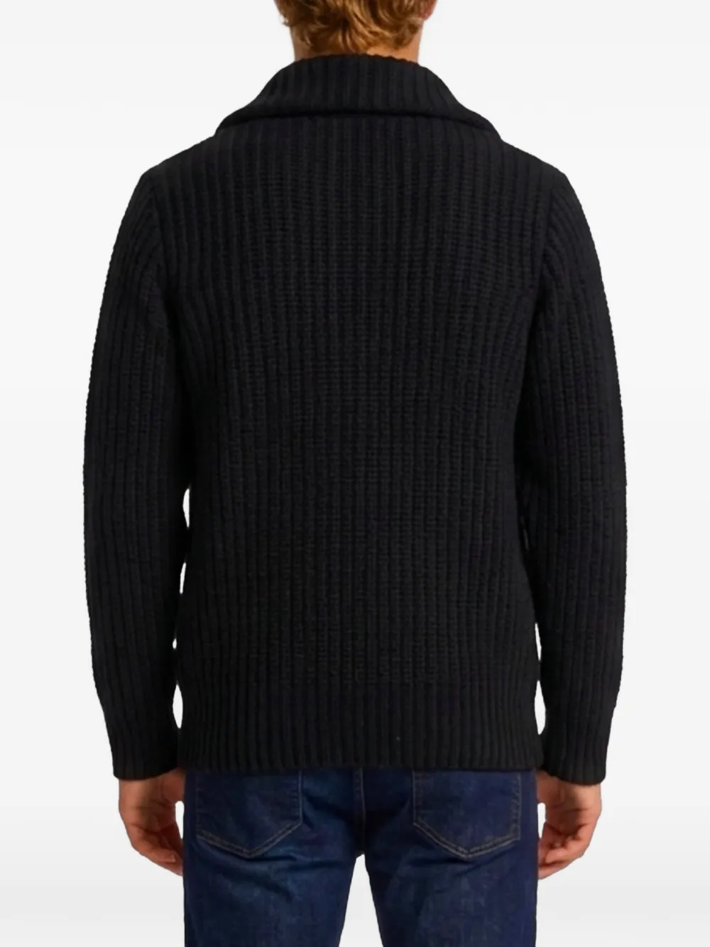 Roberto Collina ribbed-knit zip-up cardigan Zwart