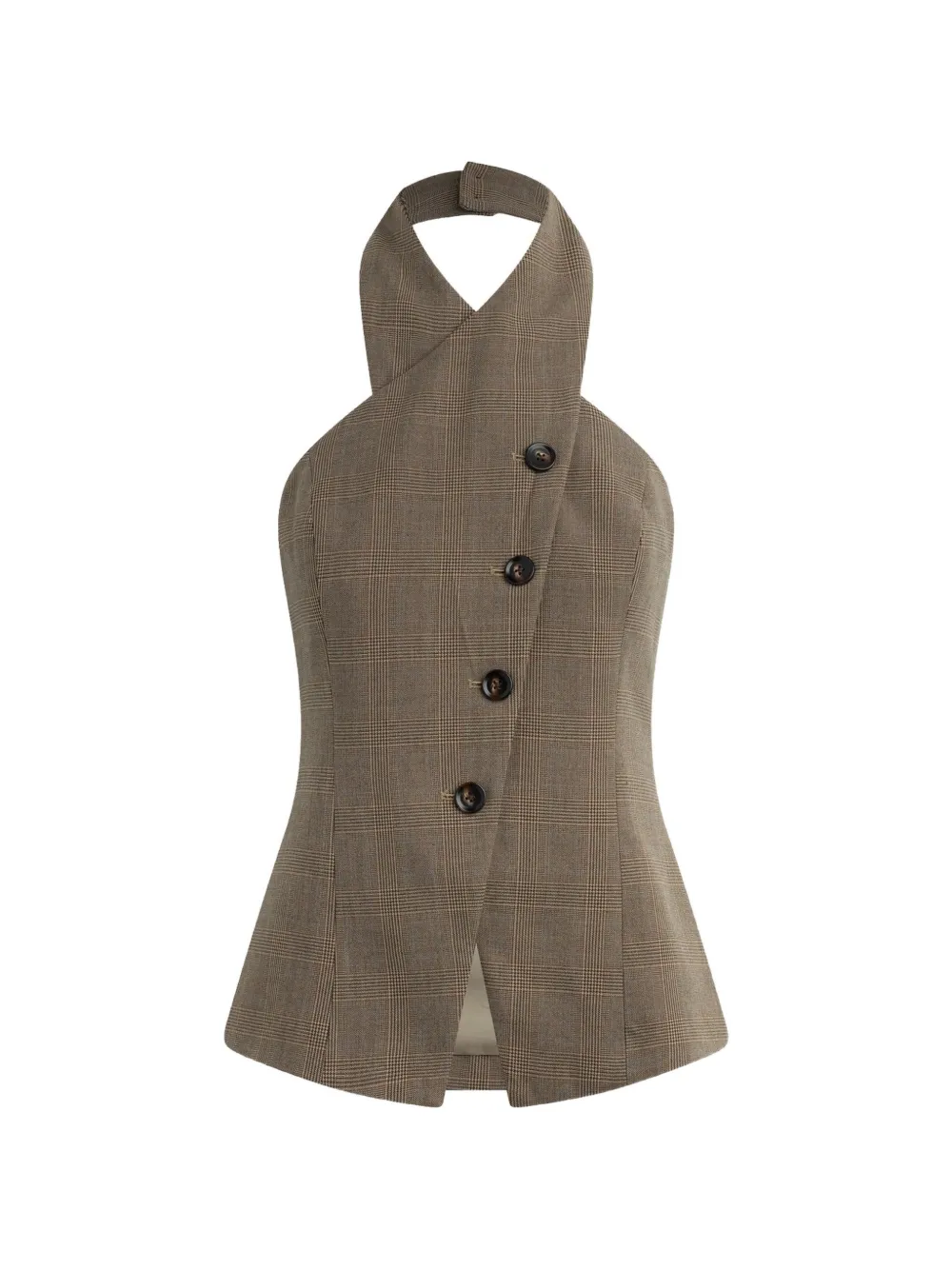 Favorite Daughter check halterneck top - Marrone