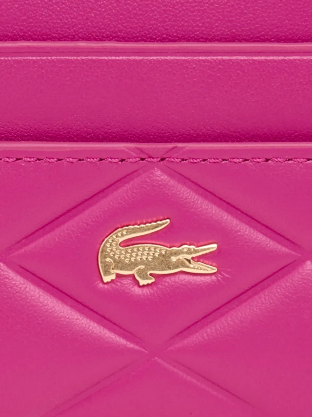 Lacoste Gewatteerde leren pasjeshouder Roze