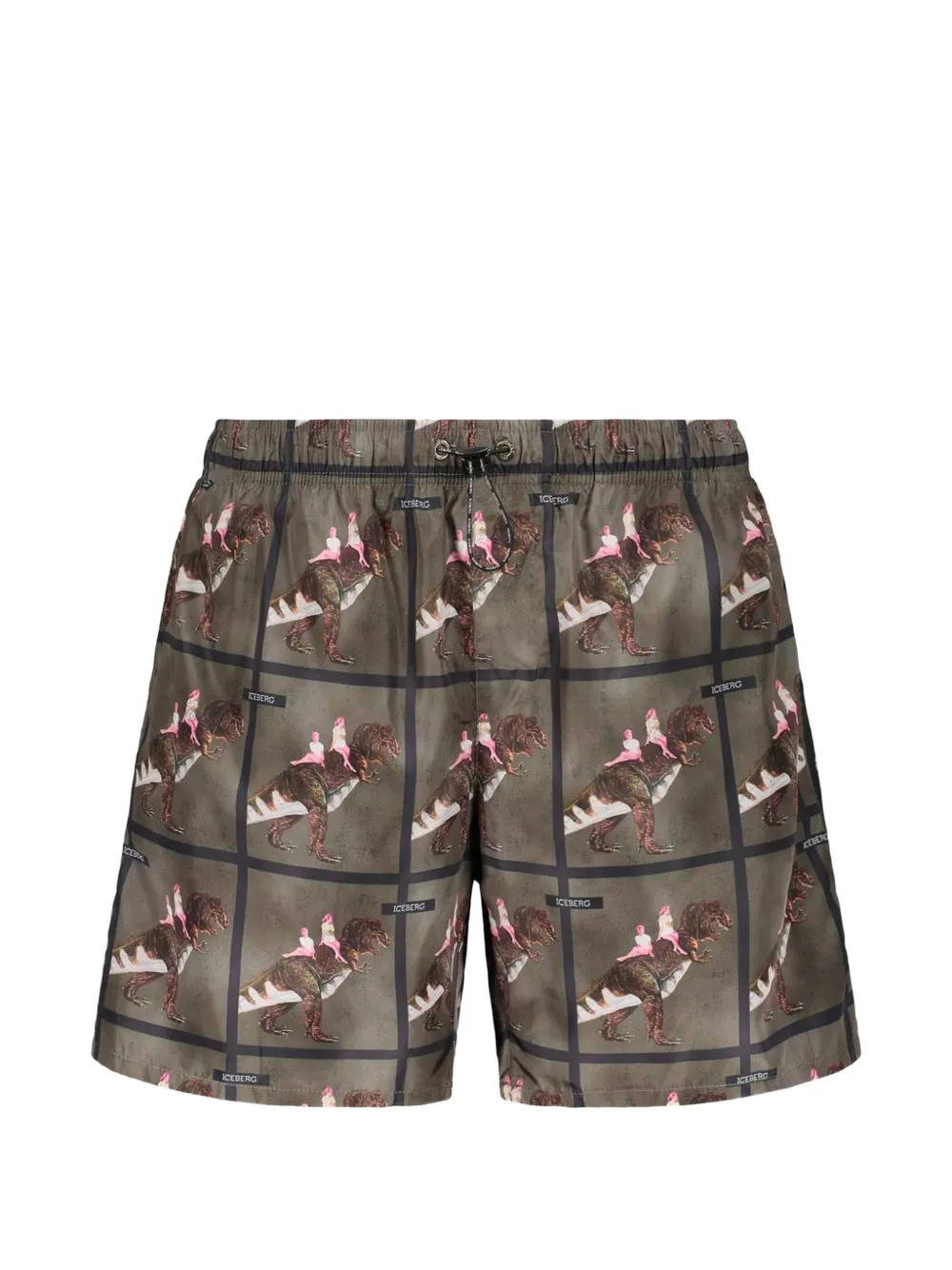 Iceberg graphic-print grid-pattern board shorts Groen