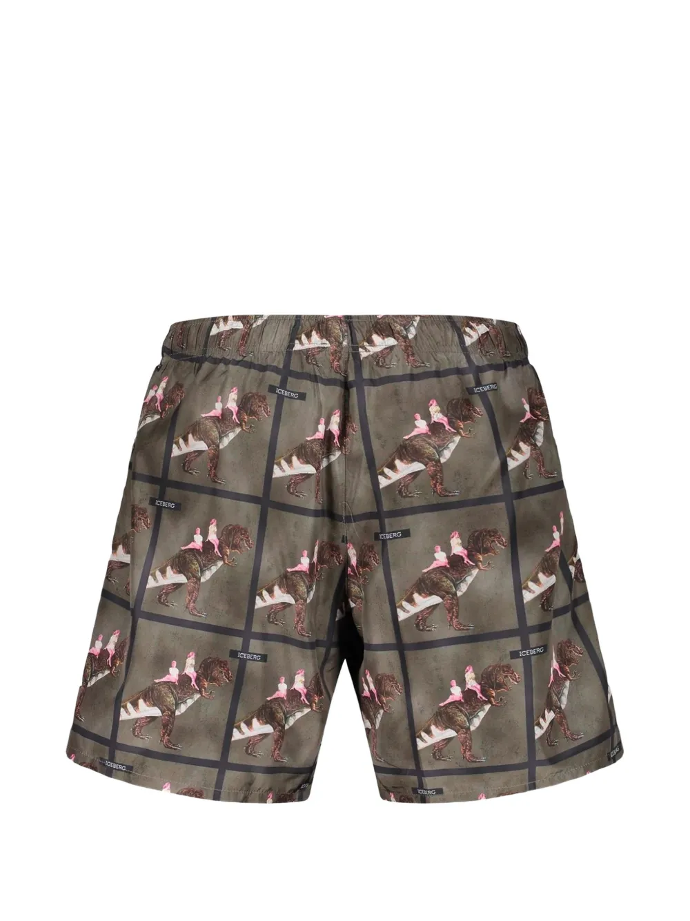 Iceberg Iceberg graphic-print grid-pattern board shorts - Vert Iceberg Iceberg graphic-print grid-pattern board shorts - Vert