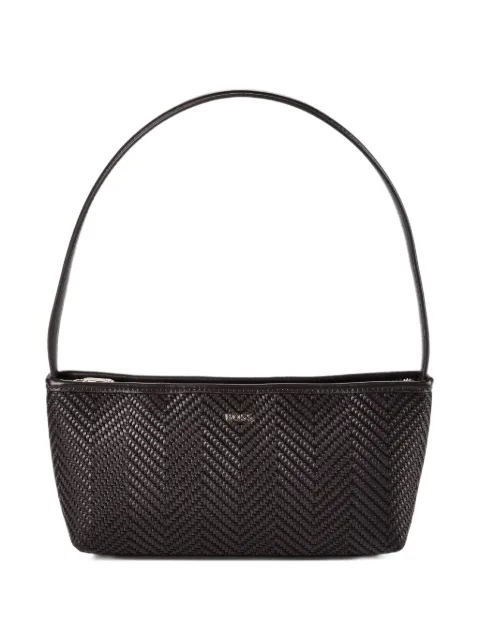 BOSS bolsa de hombro Sandy de piel con tejido chevron