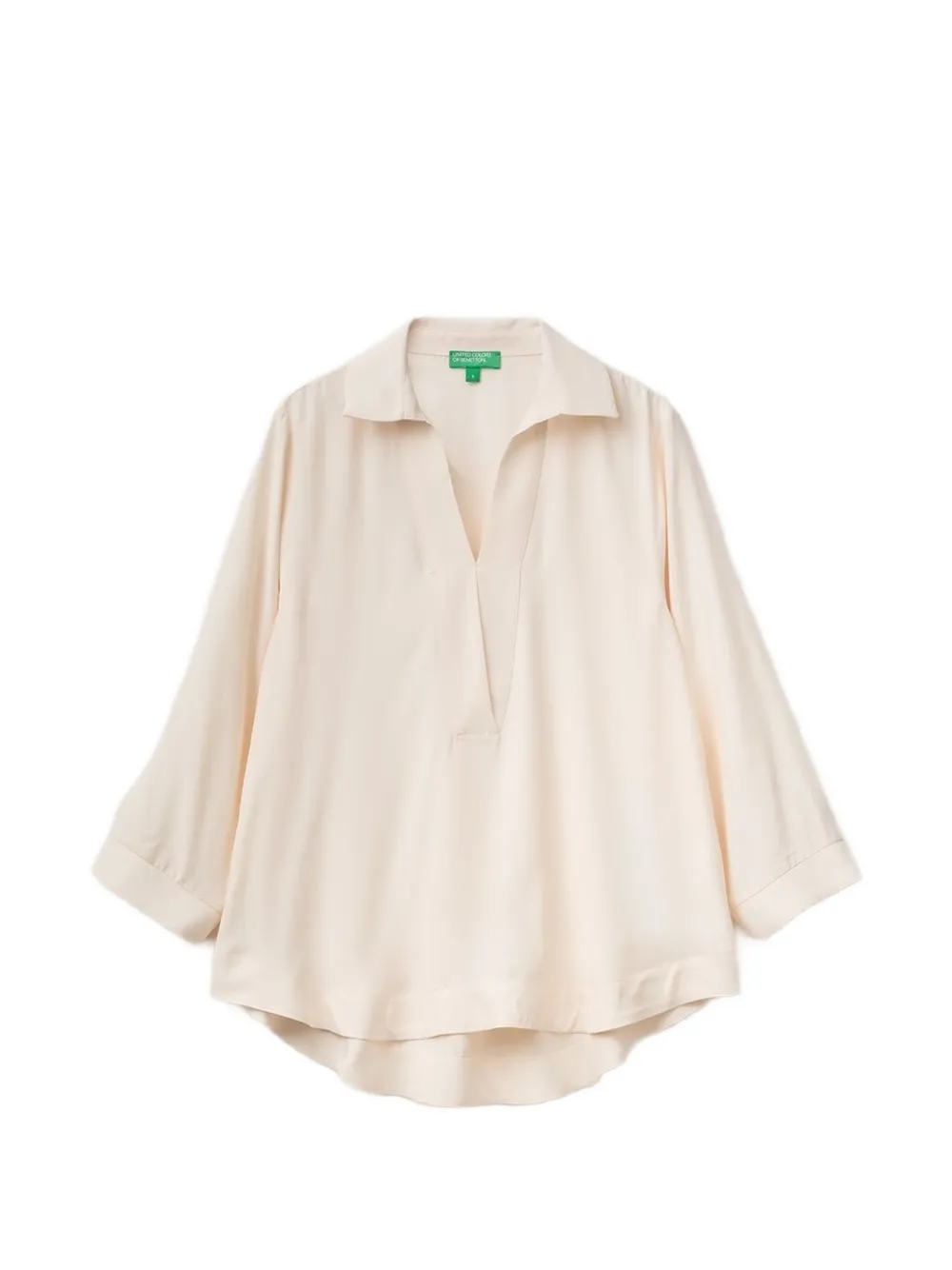 Benetton V-neck spread-collar blouse - Toni neutri