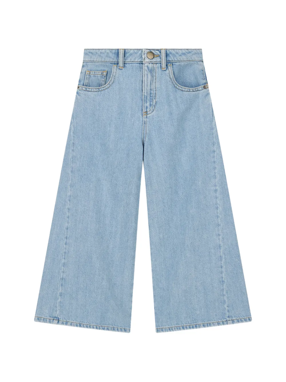 Emporio Armani Kids logo-print wide-leg jeans - Blu