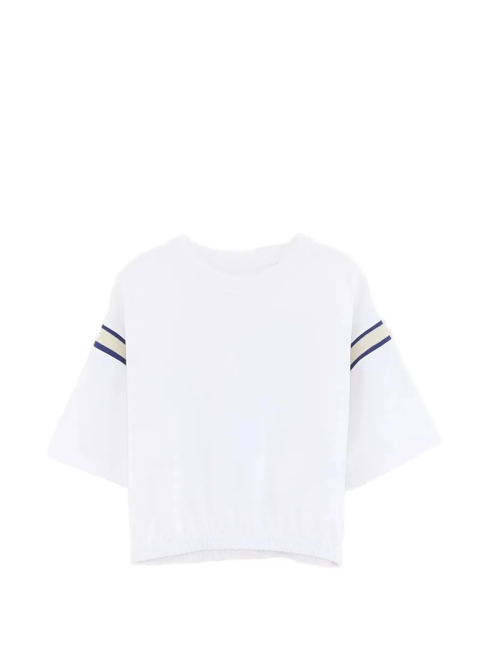 Bellerose Kids striped-detail elasticated-hem T-shirt - Blanc Bellerose Kids striped-detail elasticated-hem T-shirt - Blanc