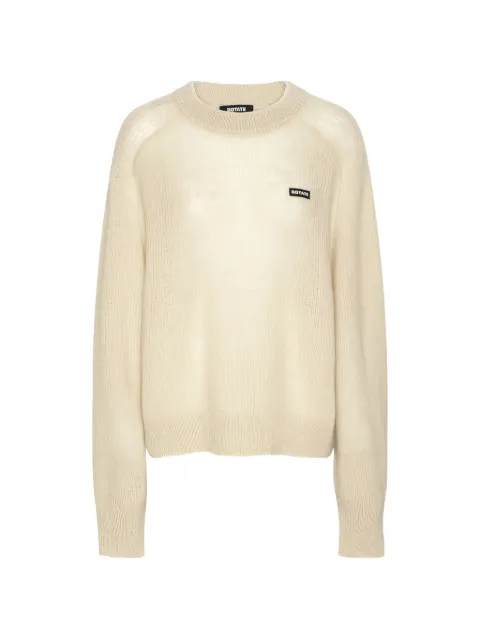 ROTATE BIRGER CHRISTENSEN logo-patch raglan-sleeve sweater