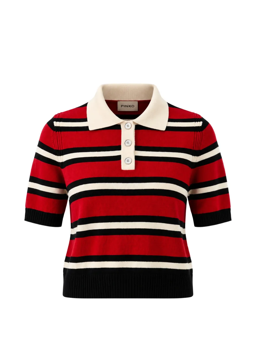 PINKO striped short-sleeve polo shirt - Rosso