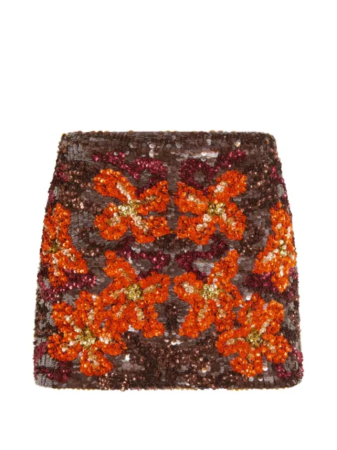 P.A.R.O.S.H. falda corta floral con detalle de lentejuelas