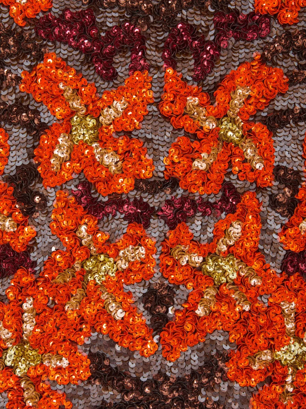 P.A.R.O.S.H. Midi-rok met pailletten en bloemenprint Bruin