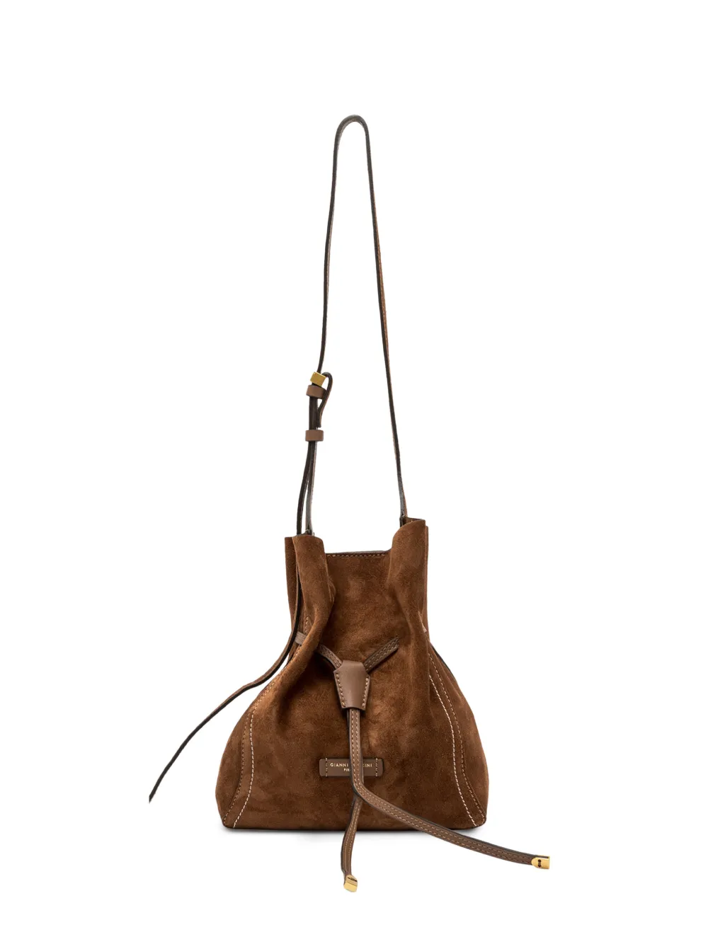 GIANNI CHIARINI Sienna drawstring suede bucket bag - Braun