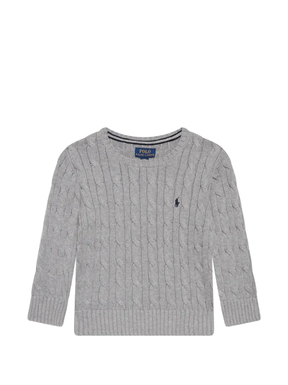 POLO RALPH LAUREN KIDS Maglione con lavorazione intrecciata - Grigio