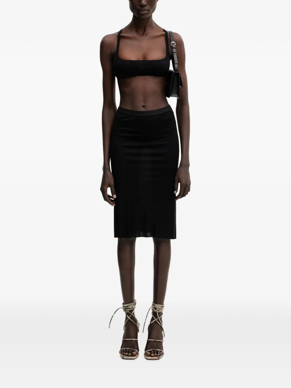 Rick Owens Lilies Unhorny cropped top met vierkante hals Zwart