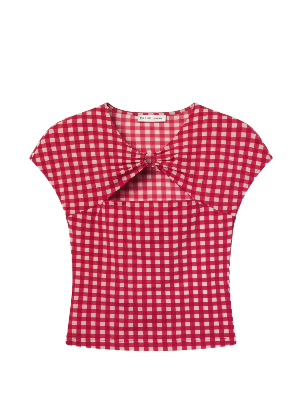 FRAME Casino gingham-check top - Rouge