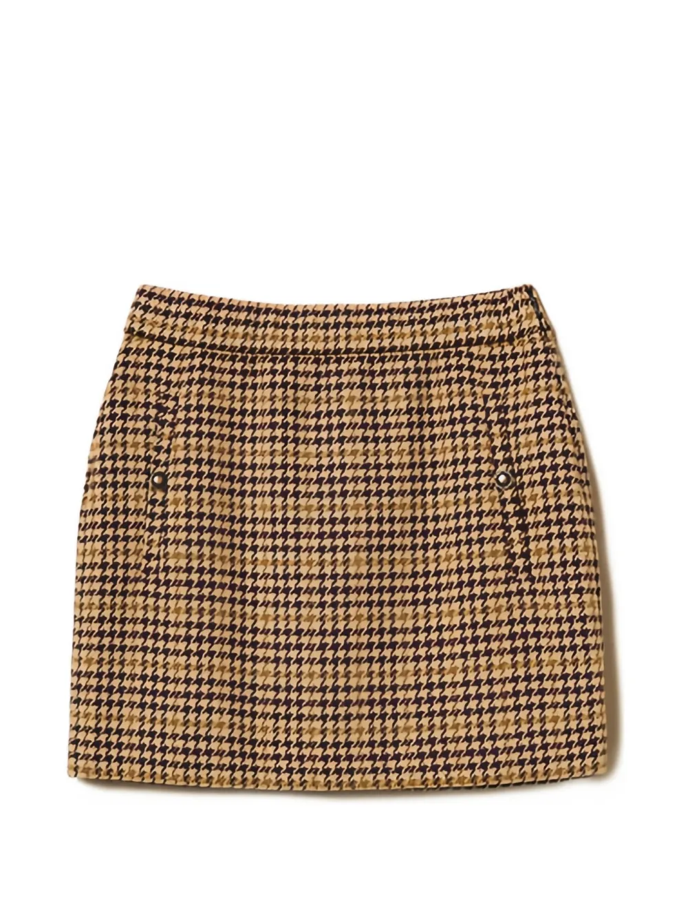 TWINSET houndstooth-jacquard short skirt - Tons neutres