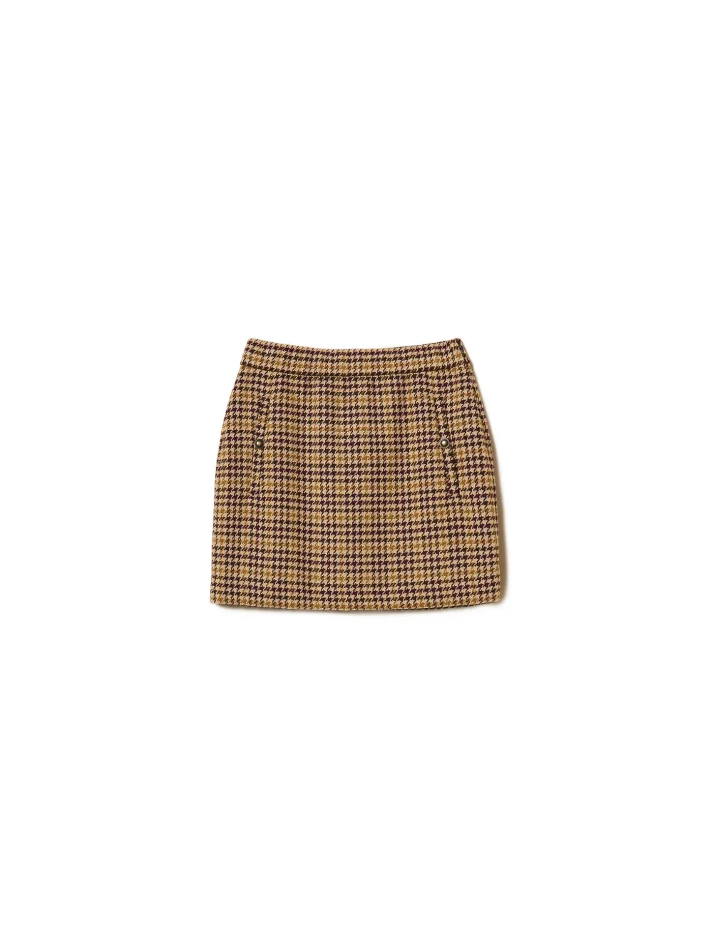 TWINSET Rok met pied-de-poule-print en jacquard Beige